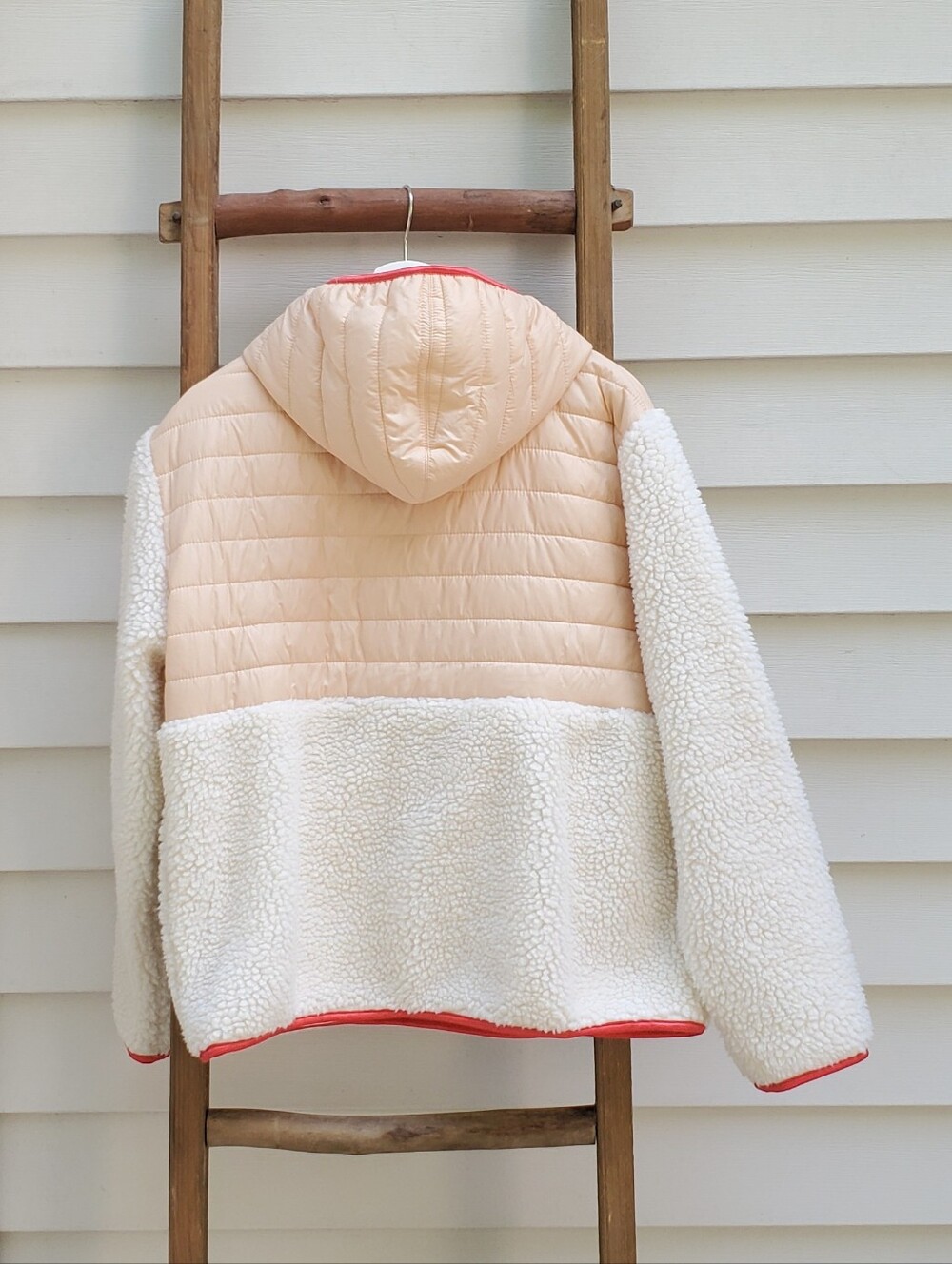 NEW! Ivory Ella Sherpa Hooded Pullover Jacket Size M - Picture 3 of 5
